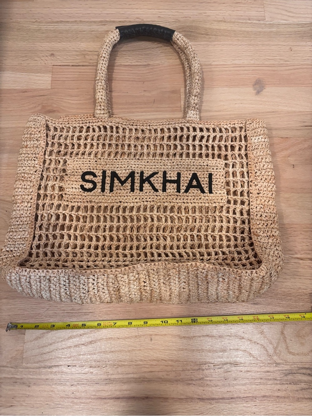 Jonathan Simkhai Raffia Tote Neutral - Picture 4 of 6